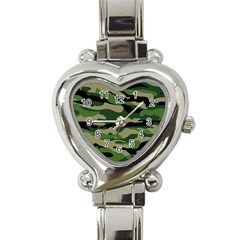 Green Military Vector Pattern Texture Heart Italian Charm Watch