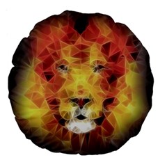 Fractal Lion Large 18  Premium Flano Round Cushions by Sudhe