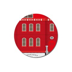Red House Magnet 3  (round)
