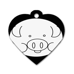 Pig Logo Dog Tag Heart (one Side)