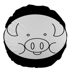 Pig Logo Large 18  Premium Round Cushions by Sudhe