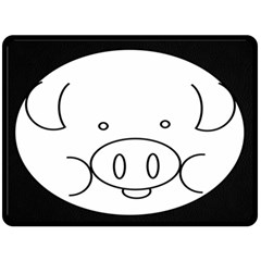 Pig Logo Double Sided Fleece Blanket (large)  by Sudhe