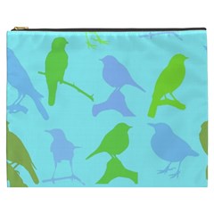 Bird Watching - Light Blue Green- Cosmetic Bag (xxxl) by WensdaiAmbrose