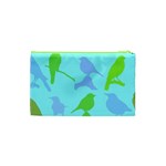 Bird Watching - Light Blue Green- Cosmetic Bag (XS) Back