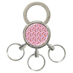 Lamb Pattern Pink 3-ring Key Chains