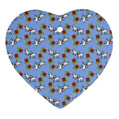 Lamb Pattern Blue Ornament (Heart)