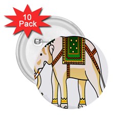 Elephant Indian Animal Design 2 25  Buttons (10 Pack) 