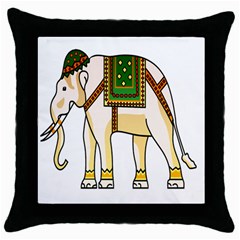 Elephant Indian Animal Design Throw Pillow Case (black)