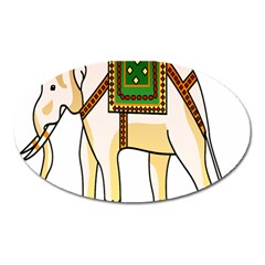 Elephant Indian Animal Design Oval Magnet