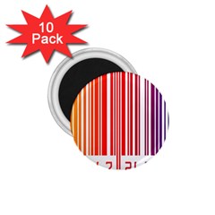 Colorful Gradient Barcode 1 75  Magnets (10 Pack) 