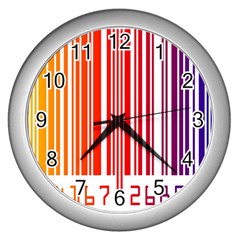 Colorful Gradient Barcode Wall Clock (silver)