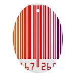 Colorful Gradient Barcode Oval Ornament (Two Sides) Back