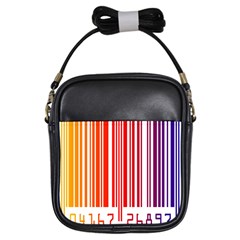 Colorful Gradient Barcode Girls Sling Bag by Sudhe