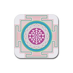 Mandala Design Arts Indian Rubber Coaster (square)  by Sudhe