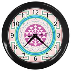 Mandala Design Arts Indian Wall Clock (black)