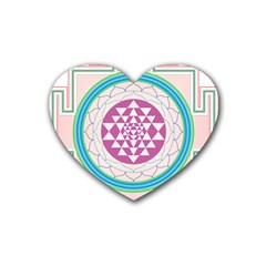 Mandala Design Arts Indian Rubber Coaster (heart) 