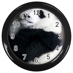 Panda Bear Sleeping Wall Clock (black)