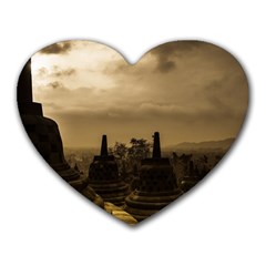 Borobudur Temple  Indonesia Heart Mousepads by Sudhe