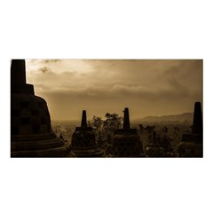 Borobudur Temple  Indonesia Satin Shawl