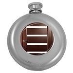 Minimalis Brown Door Round Hip Flask (5 oz) Front