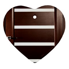 Minimalis Brown Door Heart Ornament (two Sides)