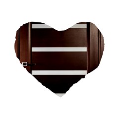 Minimalis Brown Door Standard 16  Premium Heart Shape Cushions by Sudhe