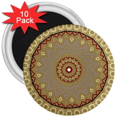 Mandala Art Ornament Pattern 3  Magnets (10 Pack) 