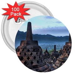 Borobudur Temple  Morning Serenade 3  Buttons (100 Pack) 