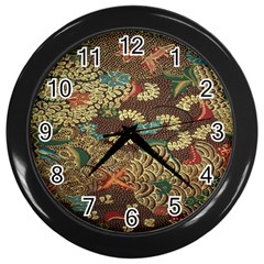 Colorful The Beautiful Of Art Indonesian Batik Pattern Wall Clock (black)