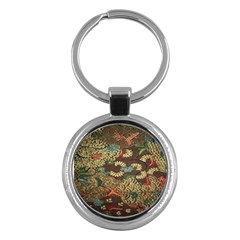 Colorful The Beautiful Of Art Indonesian Batik Pattern Key Chains (round) 