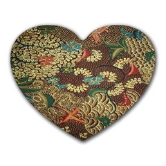 Colorful The Beautiful Of Art Indonesian Batik Pattern Heart Mousepads by Sudhe