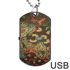 Colorful The Beautiful Of Art Indonesian Batik Pattern Dog Tag Usb Flash (two Sides)