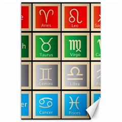 Set Of The Twelve Signs Of The Zodiac Astrology Birth Symbols Canvas 20  X 30 