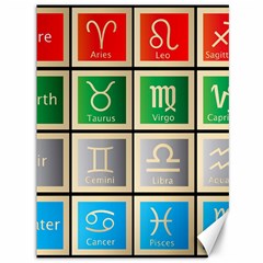 Set Of The Twelve Signs Of The Zodiac Astrology Birth Symbols Canvas 36  X 48 