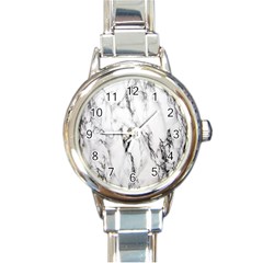 Marble Granite Pattern And Texture Round Italian Charm Watch by Sudhe