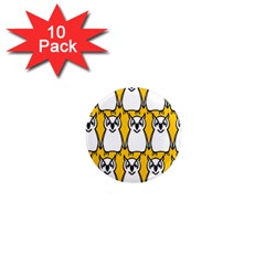 Yellow Owl Background 1  Mini Magnet (10 Pack) 