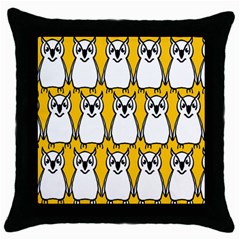 Yellow Owl Background Throw Pillow Case (black)