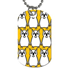 Yellow Owl Background Dog Tag (one Side)