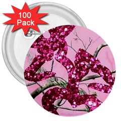 Love Browning Deer Glitter 3  Buttons (100 Pack) 