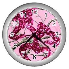 Love Browning Deer Glitter Wall Clock (silver)