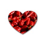 Red Chili Rubber Coaster (Heart)  Front