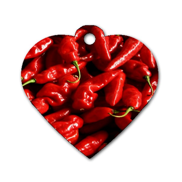 Red Chili Dog Tag Heart (Two Sides)