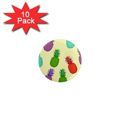 Colorful Pineapples Wallpaper Background 1  Mini Magnet (10 Pack) 