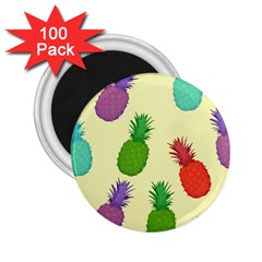 Colorful Pineapples Wallpaper Background 2 25  Magnets (100 Pack) 