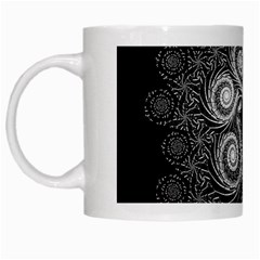 Fractal Filigree Lace Vintage White Mugs