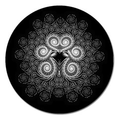 Fractal Filigree Lace Vintage Magnet 5  (round)