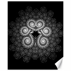 Fractal Filigree Lace Vintage Canvas 11  X 14 