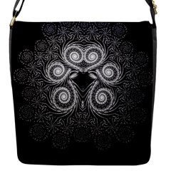 Fractal Filigree Lace Vintage Flap Closure Messenger Bag (s) by Sudhe