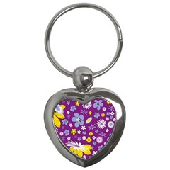 Floral Flowers Key Chains (heart) 