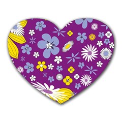 Floral Flowers Heart Mousepads